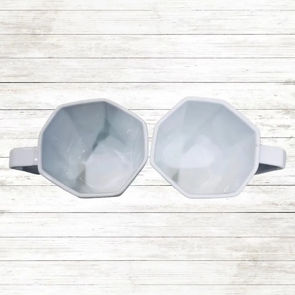West Elm Geometric Porcelain Mugs